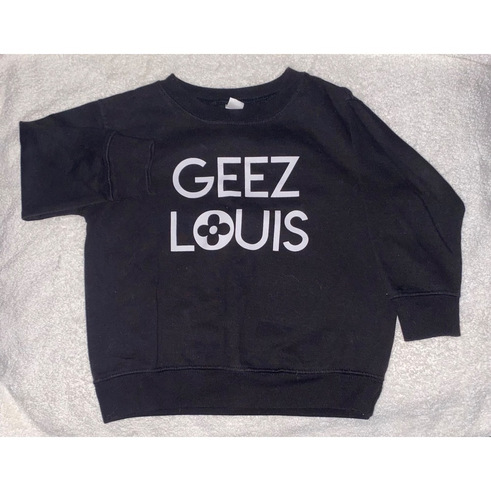GEEZ LOUIS Black Crewneck Sweatshirt